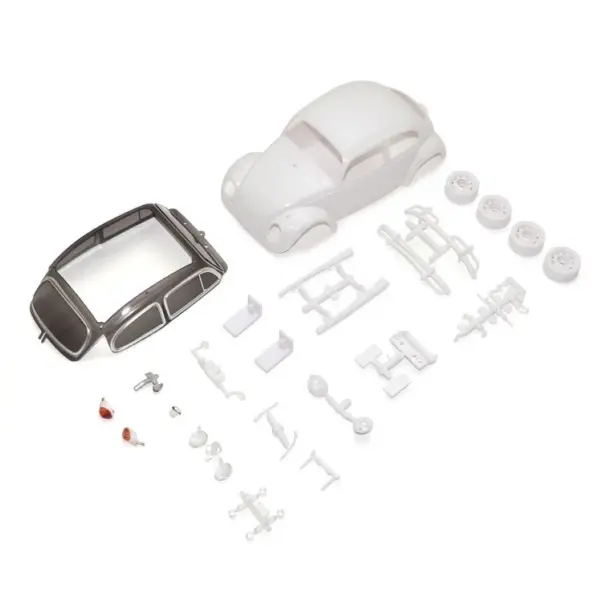 Kyosho Mini-Z VW Beetle 1966 White Body Set + 2WD Rims — image 2 of 2