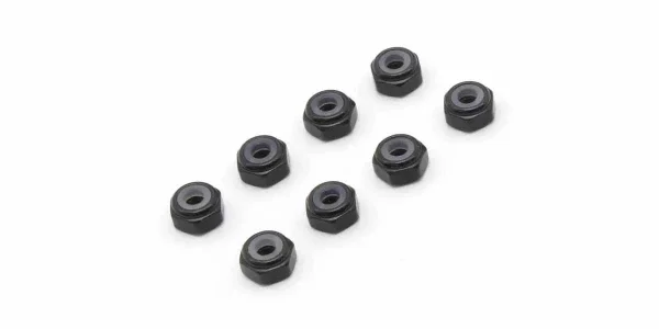 Kyosho Mini-Z M2 Nyloc Aluminium Wheel Nut (8) Black