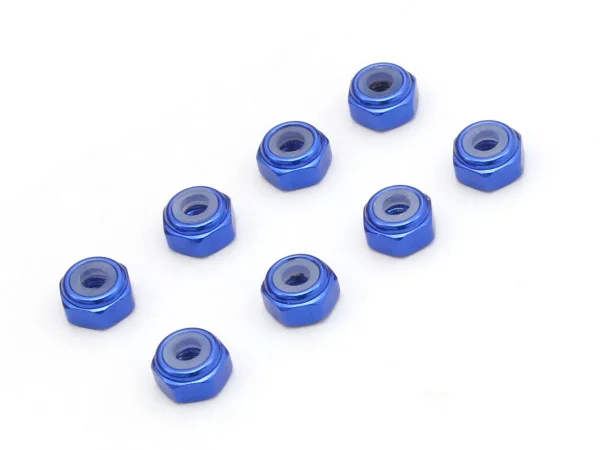 Kyosho Mini-Z M2 Nyloc Aluminium Wheel Nut (8) Blue — image 1 of 2