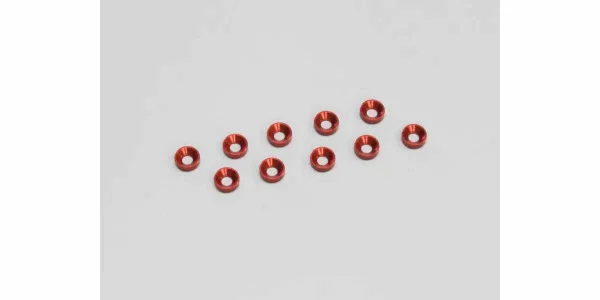Kyosho 3mm Flat Head Washer Red (10) &mdash; image 2 of 3