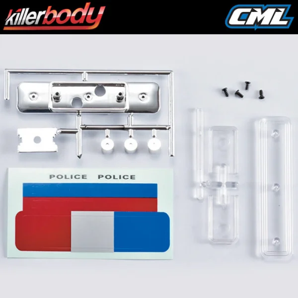 Killer Body Police Roof Warning Light W/O LED For 1:10