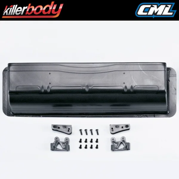 Killer Body Carbonfibre Lexan Rear Wing + Mounts For 1/7