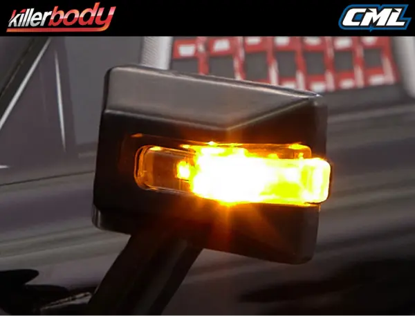 Killer Body Wing Mirror Type E W/LED Unit Set 1:10 Truck &mdash; image 8 of 9