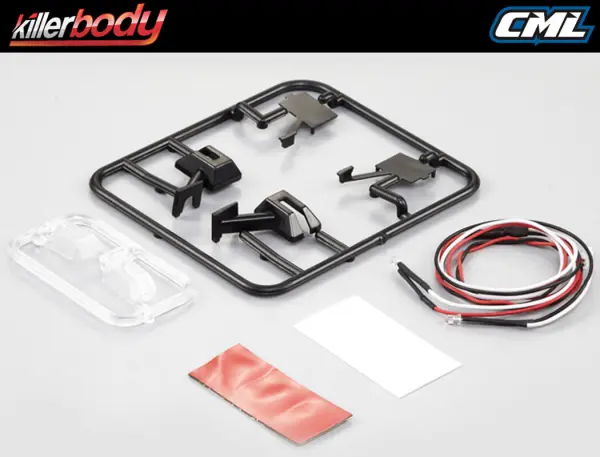 Killer Body Wing Mirror Type E W/LED Unit Set 1:10 Truck &mdash; image 6 of 9