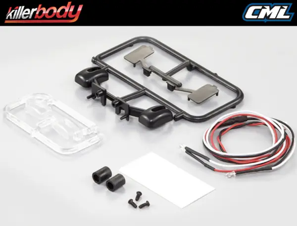Killer Body Wing Mirror Type E W/LED Unit Set 1:10 Truck &mdash; image 5 of 7