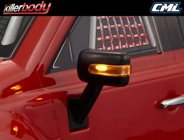 Killer Body Wing Mirror Type E W/LED Unit Set 1:10 Truck &mdash; image 7 of 7