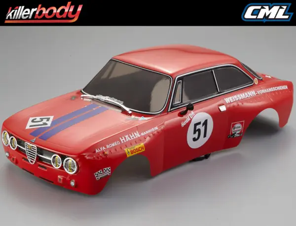 Killer Body Alfa Romeo 2000 Gtam 190mm Finished Body Red &mdash; image 5 of 12
