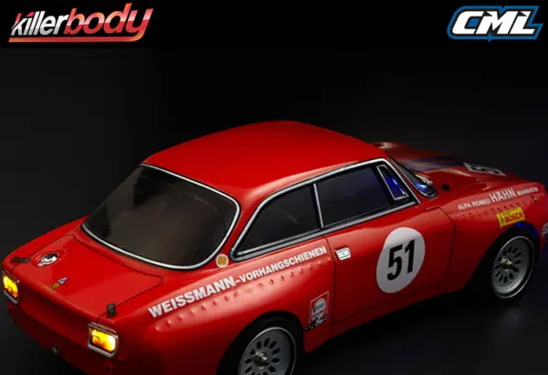 Killer Body Alfa Romeo 2000 Gtam 190mm Finished Body Red &mdash; image 12 of 12