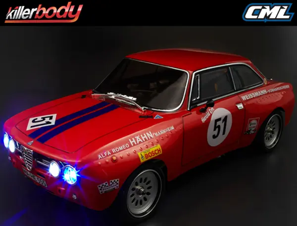 Killer Body Alfa Romeo 2000 Gtam 190mm Finished Body Red &mdash; image 2 of 12