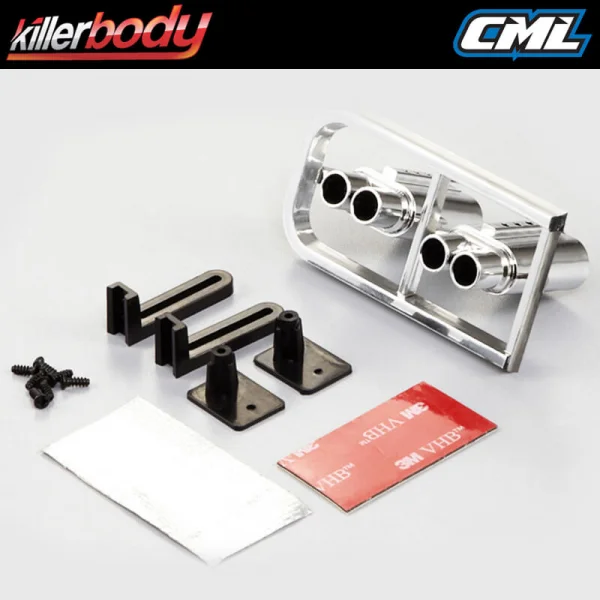 Killer Body Chrome Double Exhaust Pipe W/O LED
