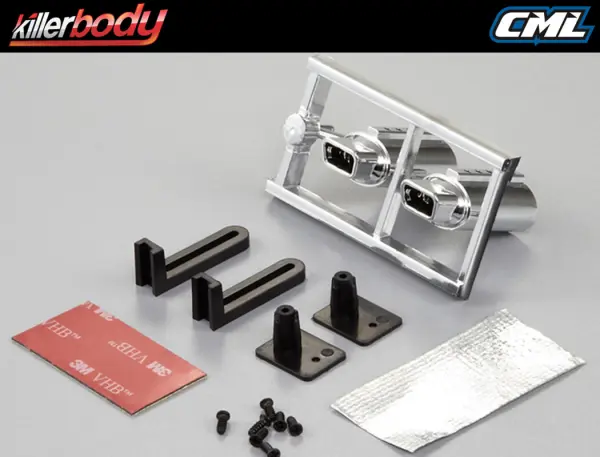 Killer Body Chrome Type B Square Exhaust Pipe W/O LED — image 6 of 8