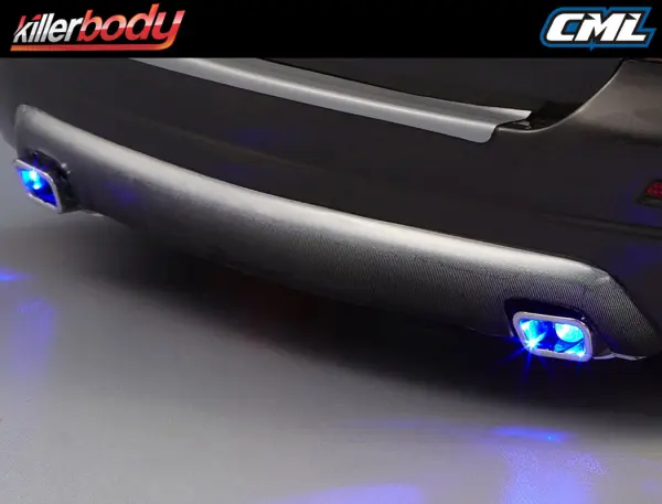 Killer Body Chrome Type B Square Exhaust Pipe W/O LED — image 7 of 8