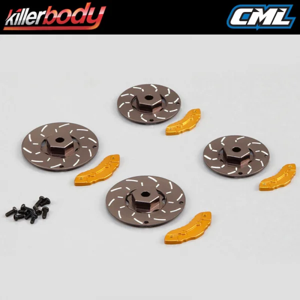 Killer Body Caliper Brake Disc Grey/Gold 4Pc (CNC Aluminium)
