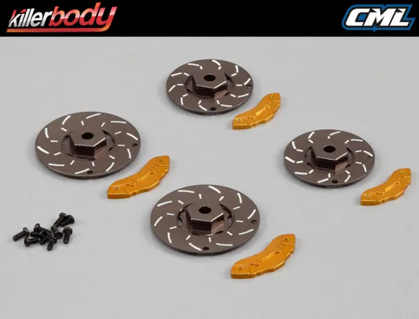 Killer Body Caliper Brake Disc Grey/Gold 4Pc (CNC Aluminium) — image 5 of 6