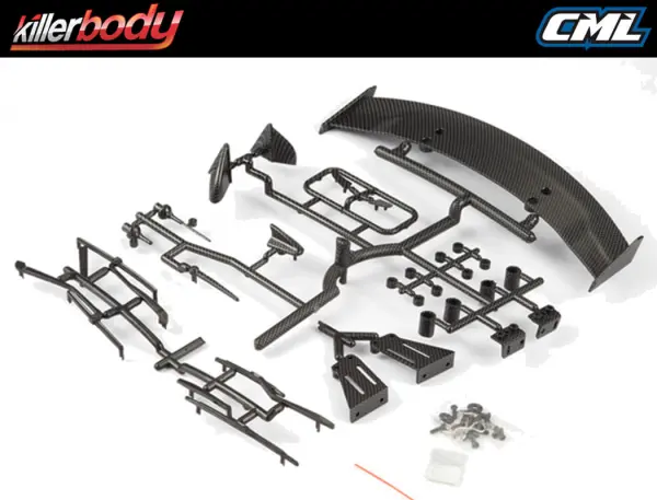 Killer Body 1:10 TC Basic Plastic Parts (Carbon Fiber Finish) — image 8 of 12