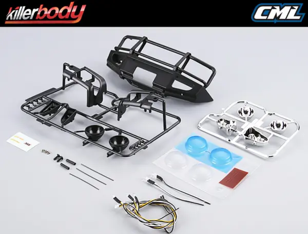 Killer Body 1:10 Alloy Bumper With LED Upgrade Sets Matt Black &mdash; image 5 of 6