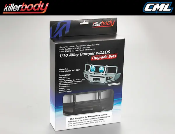 Killer Body 1:10 Alloy Bumper With LED Upgrade Sets Matt Black &mdash; image 6 of 6