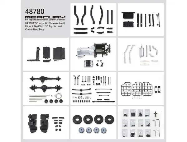 Killer Body Mercury Chassis Kit Fits KB48601 Toyota LC70 Body — image 6 of 20