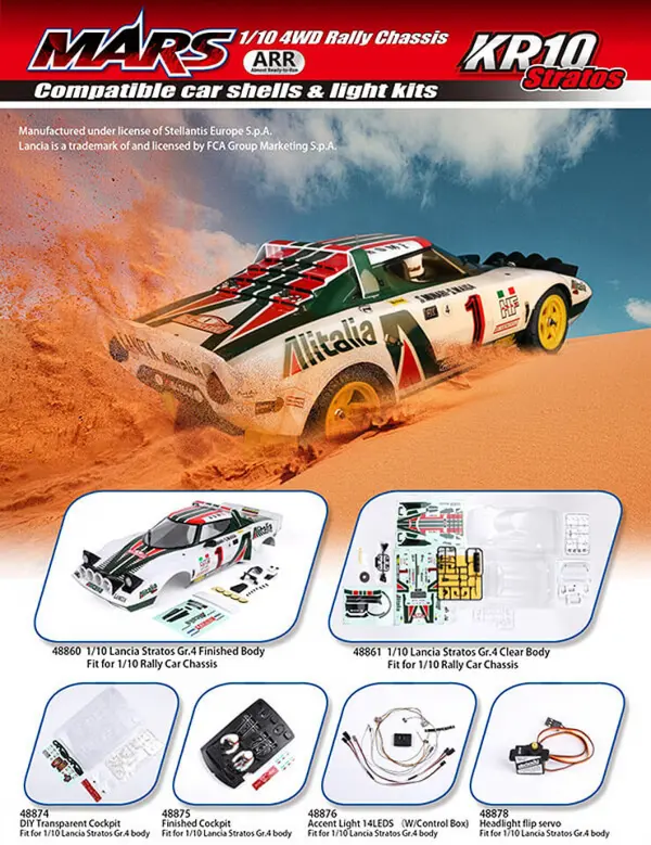 Killer Body Mars KR10 1/10 4WD Rally ARR (No Electrics)