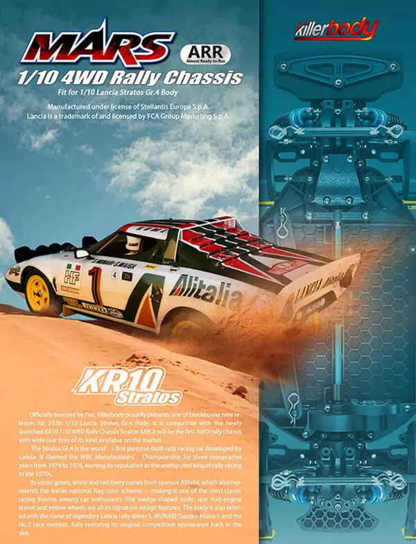 Killer Body Mars KR10 1/10 4WD Rally ARR (No Electrics)