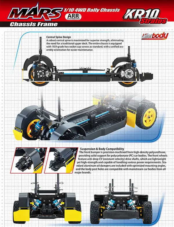 Killer Body Mars KR10 1/10 4WD Rally ARR (No Electrics)