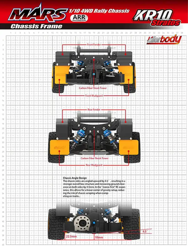 Killer Body Mars KR10 1/10 4WD Rally ARR (No Electrics)