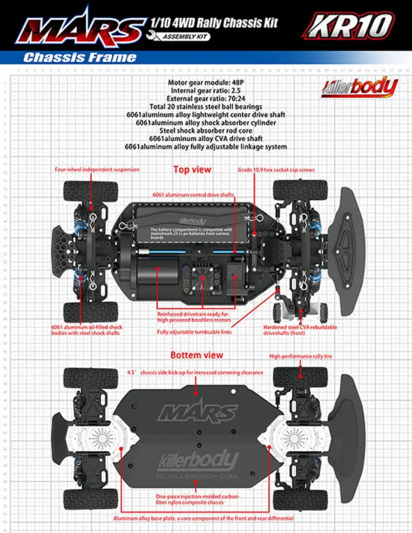 Killer Body Mars KR10 Chassis Kit — image 4 of 9
