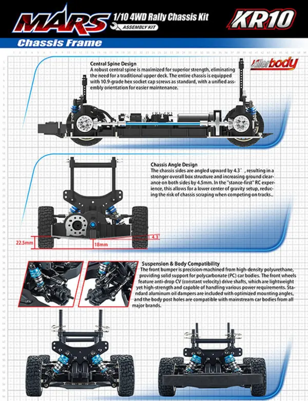 Killer Body Mars KR10 Chassis Kit — image 5 of 9