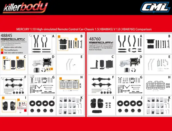 Killer Body 1.5V Mercury Kit Fits Kb48765 Jeep Rubicon Body — image 9 of 10