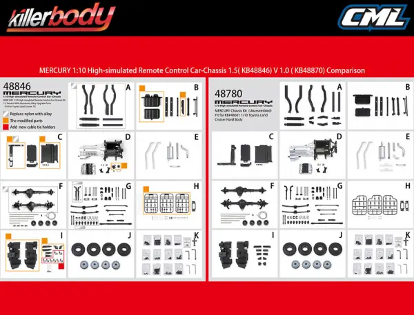 Killer Body 1.5V Mercury Kit Fits KB48601 Toyota LC70 Body — image 20 of 20