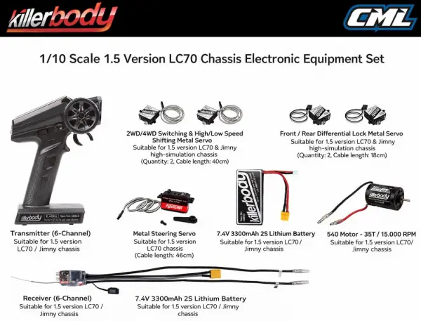 Killer Body 1.5V Mercury Kit Fits Kb48601 Toyota Lc70 Body — image 9 of 10