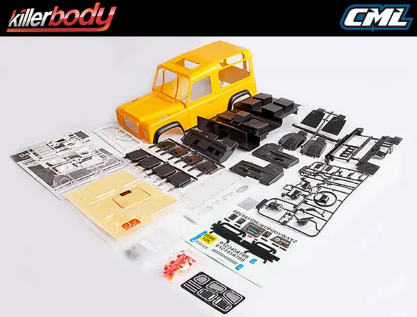 Killer Body Land Rover D90 Hard Body - Yellow (280mm WB) — image 2 of 2