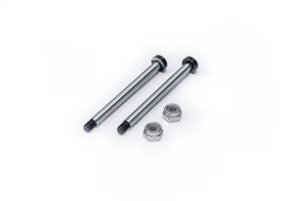 Koswork AE RC10 Front Inner 43mm Hardened Hinge Pin w/locknuts (2) — image 2 of 4