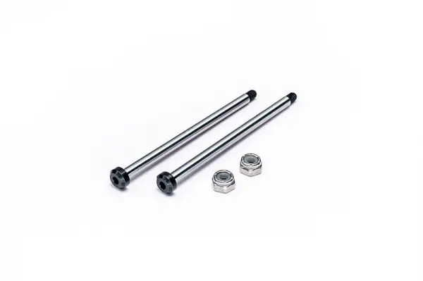 Koswork AE RC10 Rear Inner 58.2mm Hardened Hinge Pin w/locknuts (2) &mdash; image 4 of 5