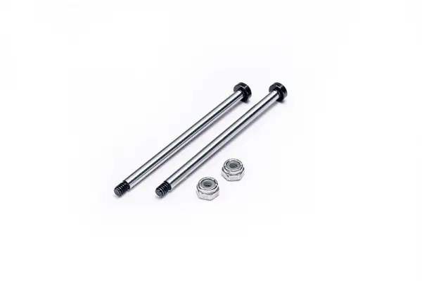 Koswork AE RC10 Rear Inner 58.2mm Hardened Hinge Pin w/locknuts (2) &mdash; image 5 of 5