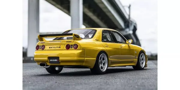 Kyosho 1:18 Resin Samurai Collection Nissan GT-R Autech Nismo Yellow — image 3 of 6