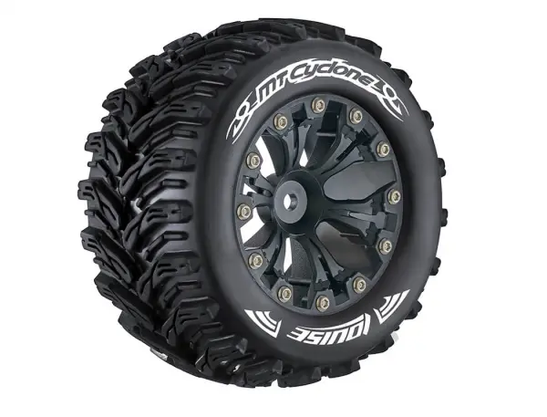 Louise RC MT Cyclone Tyres On 12mm Hex Black Wheels (2) — image 2 of 2