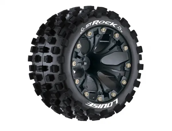 Louise RC ST-Rock 1:10 Soft Tyres On Offset Black 2.8 Wheels (2) — image 2 of 2