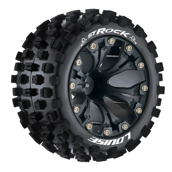 Louise RC ST-Rock 1:10 Soft Tyres On Offset Black 2.8 Wheels (2)