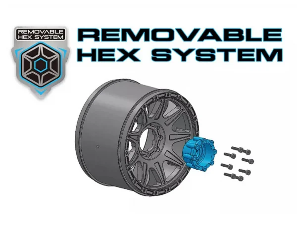Louise RC MT-Rocket Tyres Pre Glued on Black Wheels With Adjustable 12/14/17mm Hex (2)