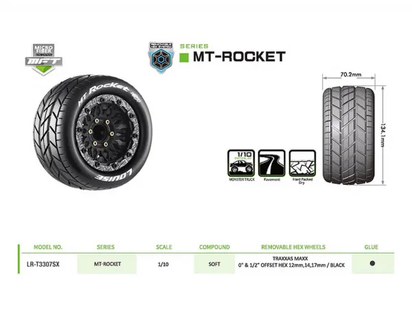 Louise RC MT-Rocket Removable Hex 12 - 14 - 17mm 0 + 1/2 Offset