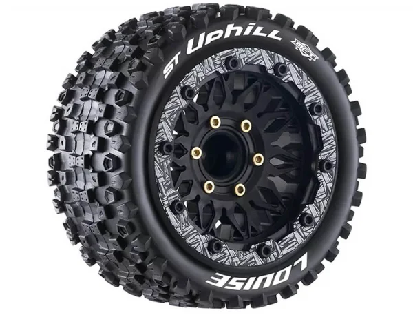 Louise RC ST-Uphill Tyres Pre Glued on Black Wheels With Adjustable 12/14/17mm Hex (2)