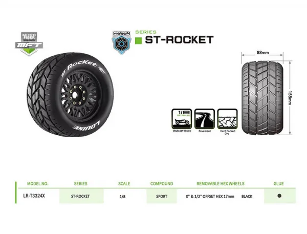 Louise RC ST-Rocket Removable Hex 17mm 1:8 0 + 1/2 Offset