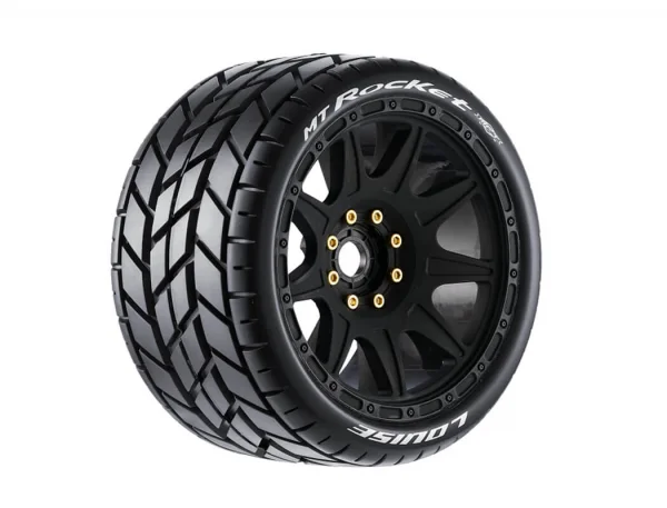 Louise RC MFT MT-Rocket Tyres on Black 17mm Hex Wheels (2)