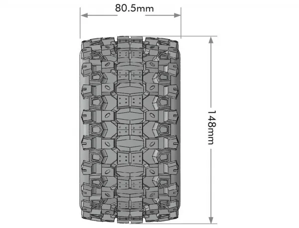 Louise RC MFT MT-Uphill Tyres on Black 17mm Hex Wheels (2) — image 4 of 4