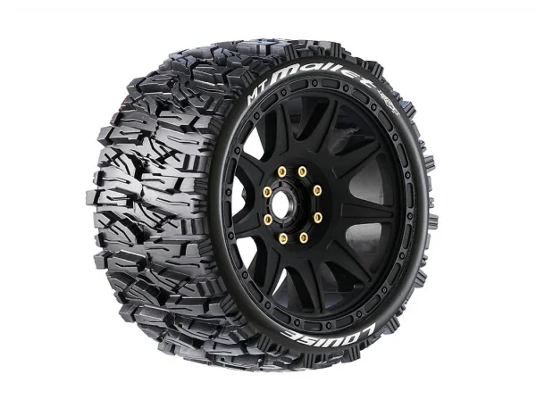 Louise RC MFT MT-Mallet Tyres on Black 17mm Hex Wheels (2)