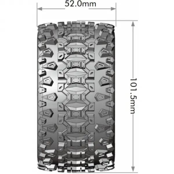 Louise RC ST-Uphill Tyres Pre Glued on 2.8 Adjustable 12mm Wheels (2) &mdash; image 7 of 7