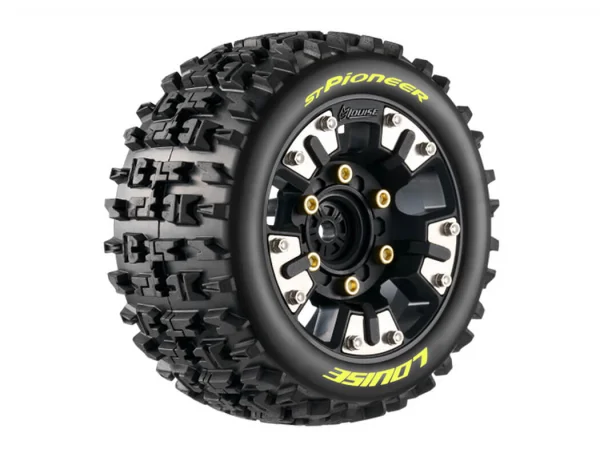 Louise RC ST-Pioneer Tyres Pre Glued on 2.8 Adjustable 12mm Wheels (2)