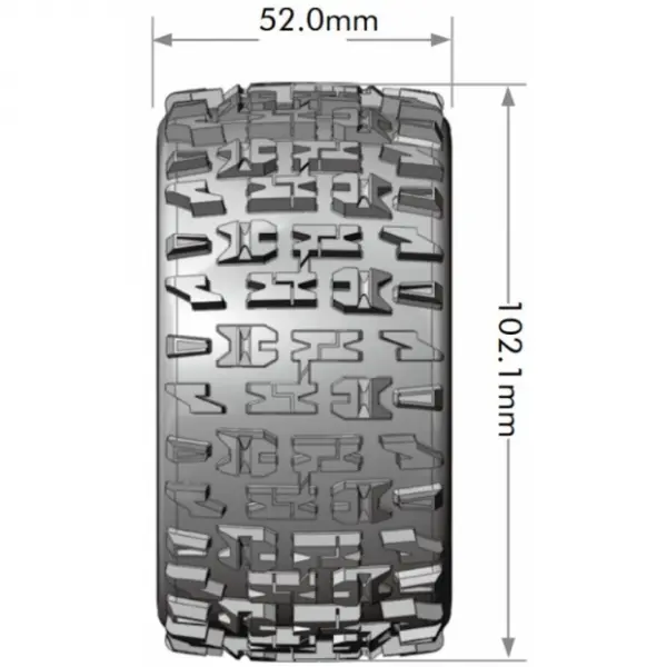 Louise RC ST-Pioneer Tyres Pre Glued on 2.8 Adjustable 12mm Wheels (2) — image 7 of 7