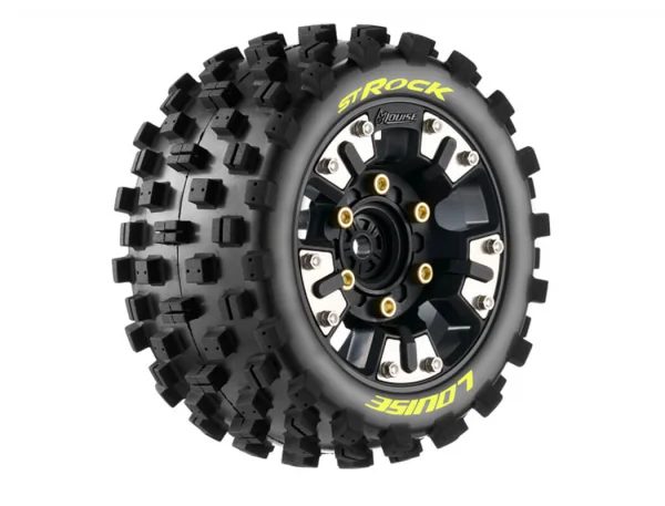 Louise RC ST-Rock Tyres Pre Glued on 2.8 Adjustable 12mm Wheels (2)